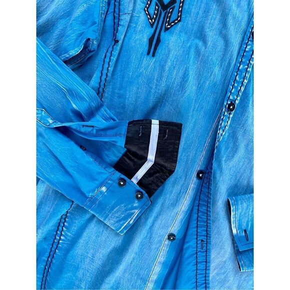 Roar By Buckle SZ XL Men’s Commander Vintage Blue Wash Shirt - Picture 6 of 12